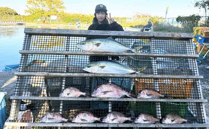 【海上釣り堀釣果速報】少年がワラサ2匹＆大ダイを堂々キャッチ！マダイ7匹も加わり豪華釣果（愛知・三重）