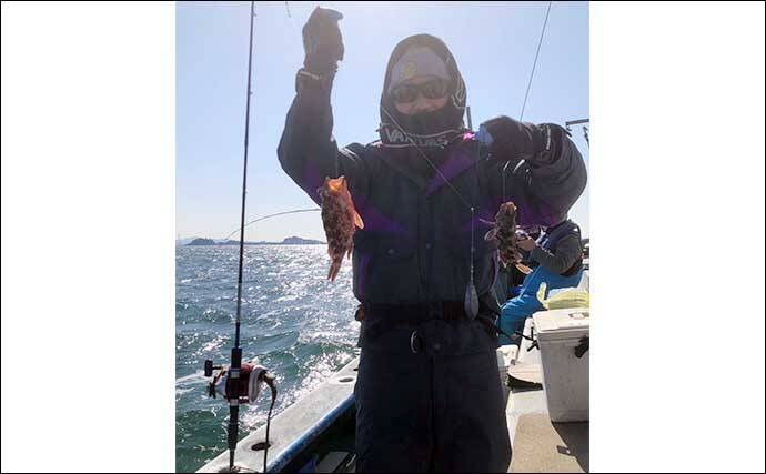 カサゴ船で25cm頭にトップ23匹【愛知・まとばや】水深50mの深場で連発