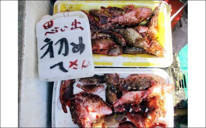 カサゴ船で25cm頭にトップ23匹【愛知・まとばや】水深50mの深場で連発