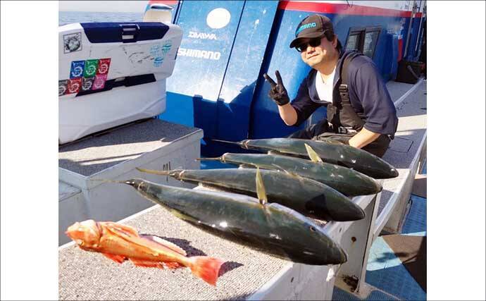 無風ベタナギのオフショアジギングでワラサ浮上【愛知・師崎沖】鳥山を追って2匹手中