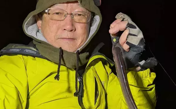 「極寒でも本命確保！」大野海岸の夜釣りでマアナゴ7匹を手中【愛知】