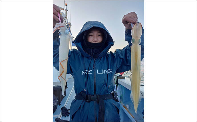 関東エリアの【船釣り特選釣果】ヤリイカ本格化　多点掛け連発で船中トップ48匹