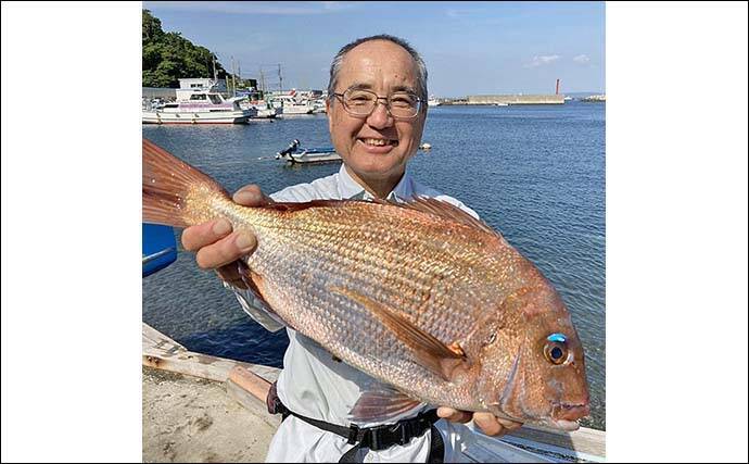 東京湾「手こぎボート釣り」で45cmアジ手中【神奈川・斉田ボート】別艇ではマダイも登場