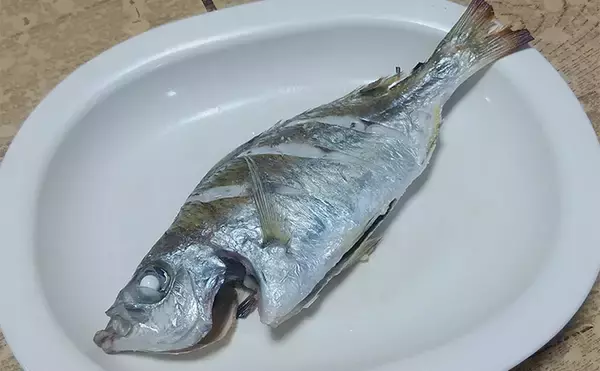 釣魚で作る「シンプル」レシピ：クロサギの素焼き　ポン酢を少し垂らして