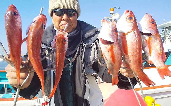 犬吠沖のアカムツ釣りで本命4尾　春先の本番にむけて好気配【丸天丸】