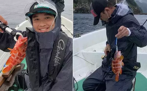 「ボートロックゲームでアカハタ20尾超　和製ルアー「インチク」効果絶大」の画像