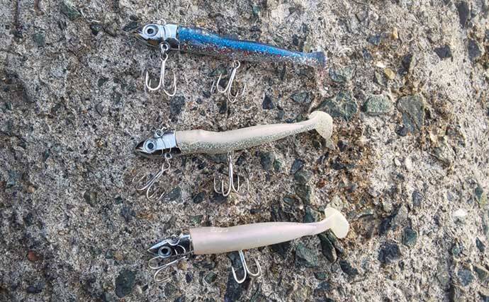 陸っぱりタチウオゲームで75cm頭に複数キャッチ　スローワインドにヒット