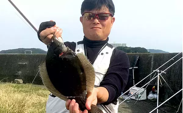 「シーズン初の投げカレイで本命3尾手中　『塩マムシ』がアタリ【徳島】」の画像