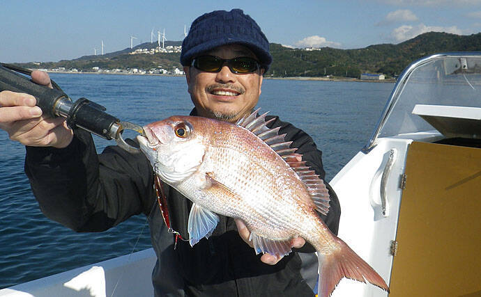 ボートジギングゲーム　マダイ混じりでハマチ入れ食いに【鳴門海峡周辺】