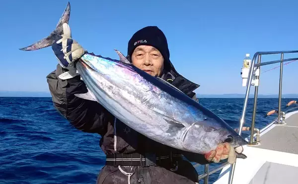 「人気急上昇中『トンジギ』で13.6kgビンナガ　マグロ強引と真剣勝負」の画像