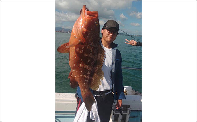 真夏のテンヤマダイ釣りで50cm本命【福岡・関門エリア】好ゲストに大型キジハタ