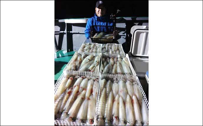 【夜焚きイカ釣果速報】釣る人ヤリイカ70尾前後と好調継続中（福岡）