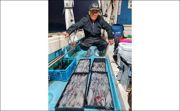 【夜焚きイカ釣果速報】釣る人ヤリイカ70尾前後と好調継続中（福岡）