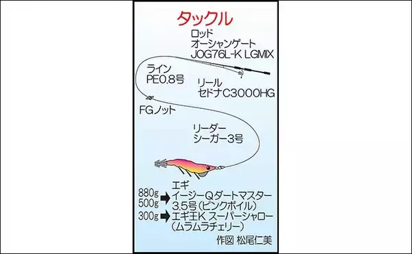「牛深の地磯エギングで良型アオリイカ3尾キャッチ【熊本・天草】880gで自己記録更新」の画像