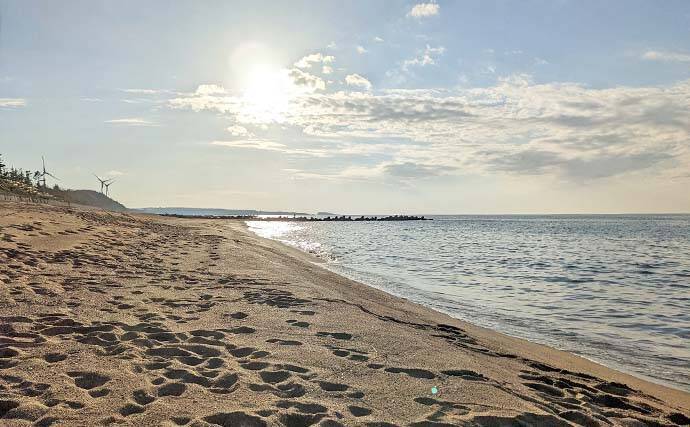 福井・波松海岸の渚釣りで43cmクロダイ　大型は無念のハリス切れ