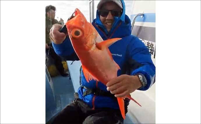 中深海ジギングで本命のキンメダイ6匹キャッチ！【静岡・下田沖】船中全員安打達成