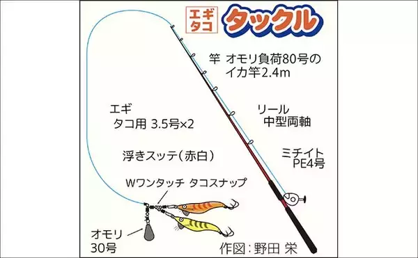「東京湾エギタコ釣りで2.5kg頭にトップ2桁釣果！【黒川本家】新子も多めで今後に期待か」の画像