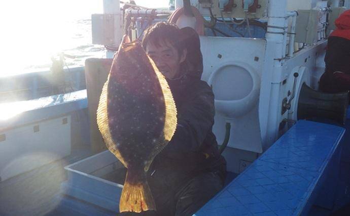 部分解禁の鹿島沖ヒラメ釣りでトップ7匹！【大春丸】ゲストにマハタとイナダ
