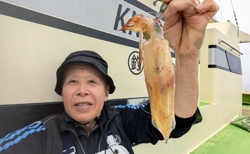 相模湾マルイカ釣りで本命トップ17尾【まごうの丸・神奈川】ムギ・ヤリイカ交じる