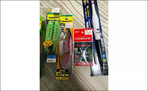 「陸っぱりから胴長42cmを筆頭にヤリイカ8匹キャッチ【山口】自作の塩漬けササミにヒット」の画像