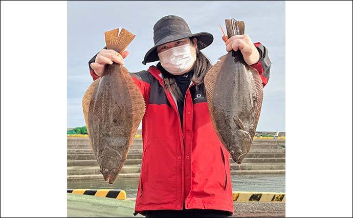 周防灘の泳がせ釣りで75cm大判を筆頭に船中8尾のヒラメを手中【山口】青物や根魚もヒット！