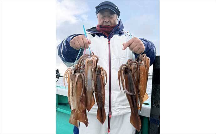 【沖釣り釣果速報】7点掛けも飛び出す好況！スルメイカ多点ヒット連発（北陸）