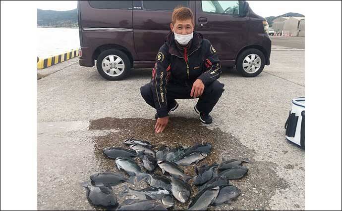 沖磯フカセ釣りで38cm頭に尾長クロ（グレ・メジナ）が入れ食い爆釣【宮崎】