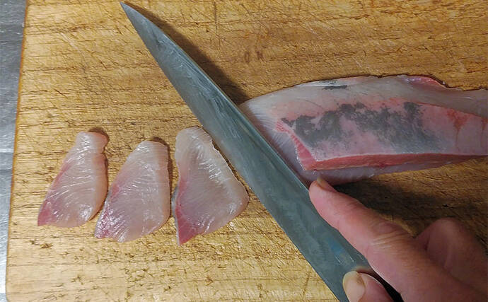 釣魚で作る「カラダ健やか」レシピ：ヤズの酢洗い　5分締めればOK