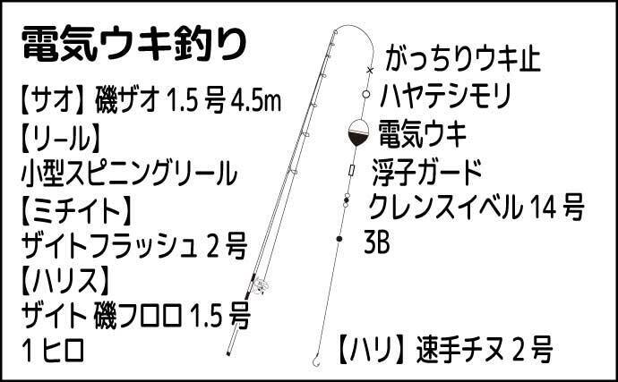 「ヒラスズキ釣りシーズン到来」夜の電気ウキ釣りで45cm頭に本命連発【上天草・熊本】