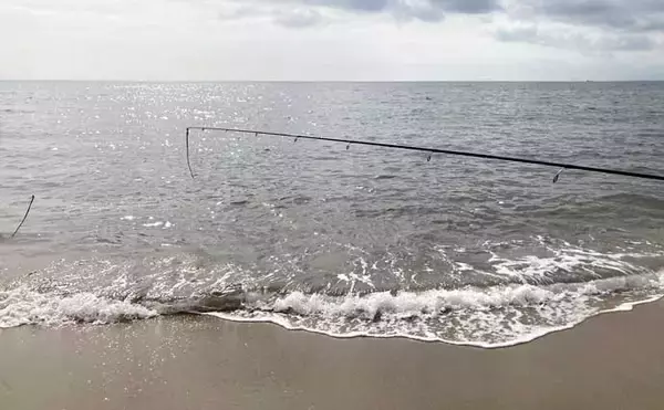 「サーフでの投げ釣りで21cm良型シロギスをキャッチ！【香良洲海岸】波打ち際でヒット」の画像
