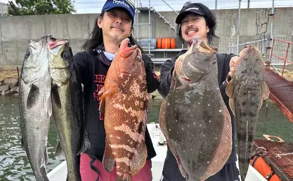 【沖のルアー釣果速報】ボートルアー便で50cm良型キジハタを頭にヒラメ・マゴチ・シーバス手中（愛知）