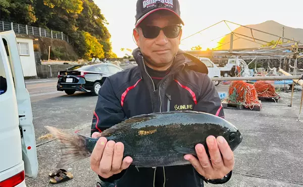 「沖磯フカセ釣りで37cmクロを好捕！【大分・大和丸】30cm級クロは入れ食い」の画像