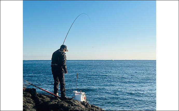 沖磯フカセ釣りで37cmクロを好捕！【大分・大和丸】30cm級クロは入れ食い