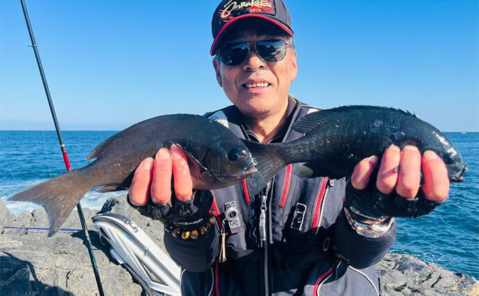 沖磯フカセ釣りで37cmクロを好捕！【大分・大和丸】30cm級クロは入れ食い