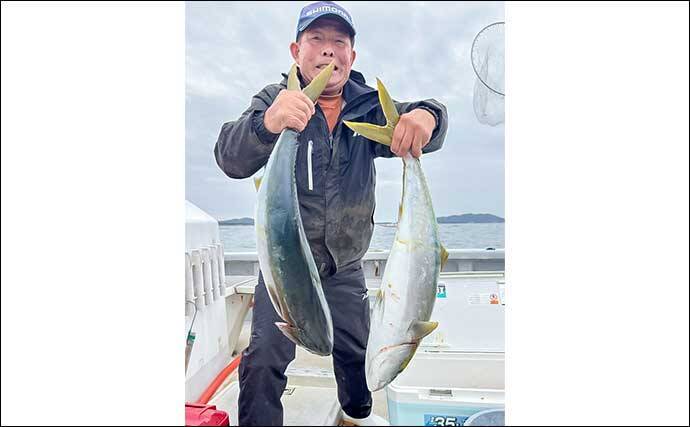 師崎沖のジギングでブリ2匹＆ワラサを手中！【愛知】タチウオに食らいついた珍客トラフグも登場