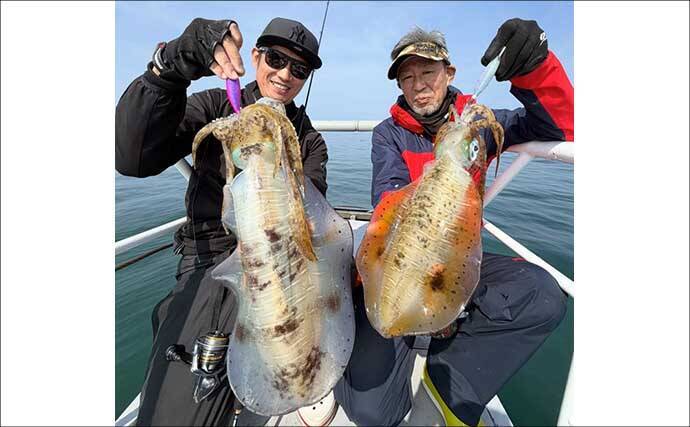 2kg級の大型アオリイカ乱舞！春のティップランエギング絶好調【オフショアルアー最新釣果9選・三重】