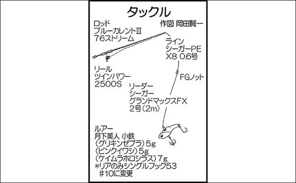 「大分の堤防ライトゲーム釣行でカマス好捕　ゆっくりただ巻きで連発」の画像