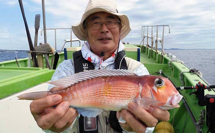 アマダイ釣りで43cm頭に本命好捕【茅ヶ崎・まごうの丸】好ゲストにカイワリも