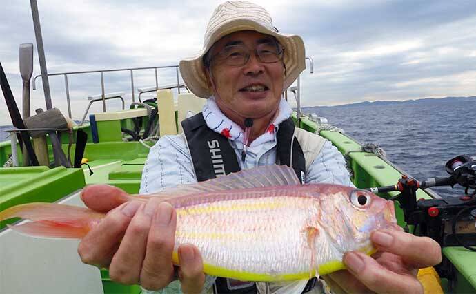 アマダイ釣りで43cm頭に本命好捕【茅ヶ崎・まごうの丸】好ゲストにカイワリも