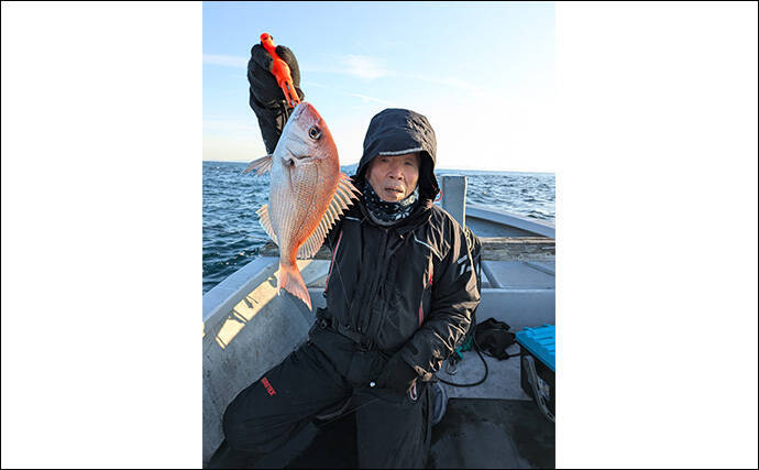 鳥羽沖のタイラバで45cm級マダイ手中【三重】渋い状況を粘りの釣りで攻略