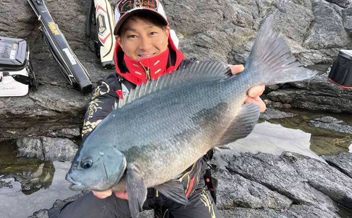 「クロ（メジナ）が入れ食い！」磯フカセ釣りで良型乱舞【大分・蒲江の磯】