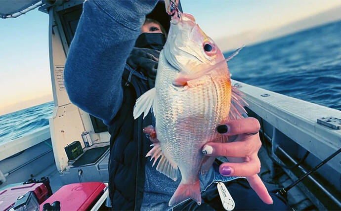 日本海タイラバ＆ティップラン豪華リレー釣りを満喫【新潟】良型マダイに大型アオリイカが浮上！