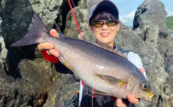磯釣りでアカハタ・イサキ・クロ・ハマチと多彩な釣果に大満足！【深島の磯・大分】