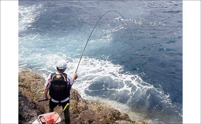 磯釣りでアカハタ・イサキ・クロ・ハマチと多彩な釣果に大満足！【深島の磯・大分】