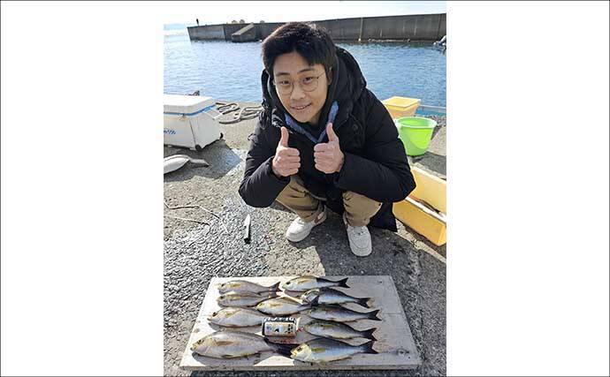 伝馬船の「カセ釣り」でイサキ2桁釣果【和歌山】釣った魚の握り寿司に舌鼓