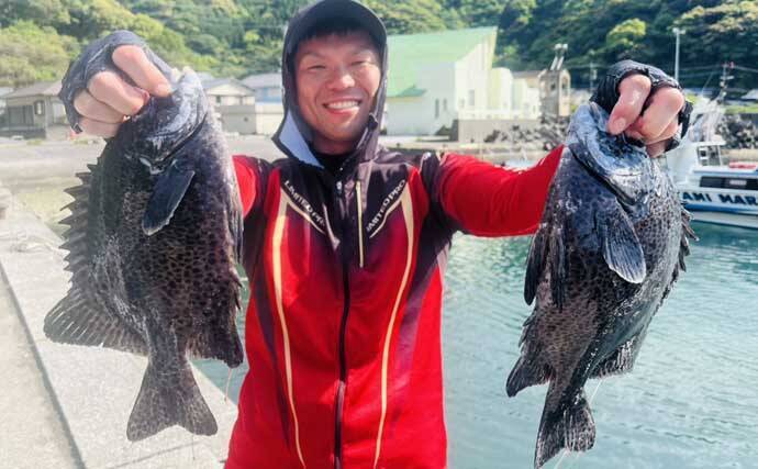 大分県鶴見の沖磯で良型イサキが連発！　40cm後半のクロ（グレ）も登場