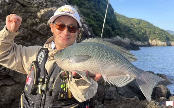 大分県鶴見の沖磯で良型イサキが連発！　40cm後半のクロ（グレ）も登場