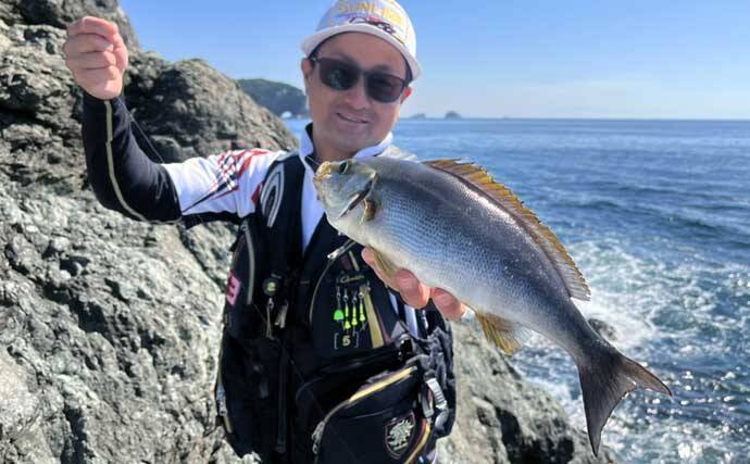 大分県鶴見の沖磯で良型イサキが連発！　40cm後半のクロ（グレ）も登場