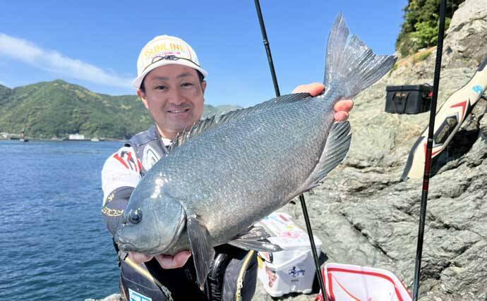 大分県鶴見の沖磯で良型イサキが連発！　40cm後半のクロ（グレ）も登場