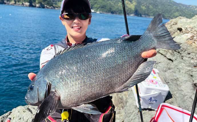 大分県鶴見の沖磯で良型イサキが連発！　40cm後半のクロ（グレ）も登場